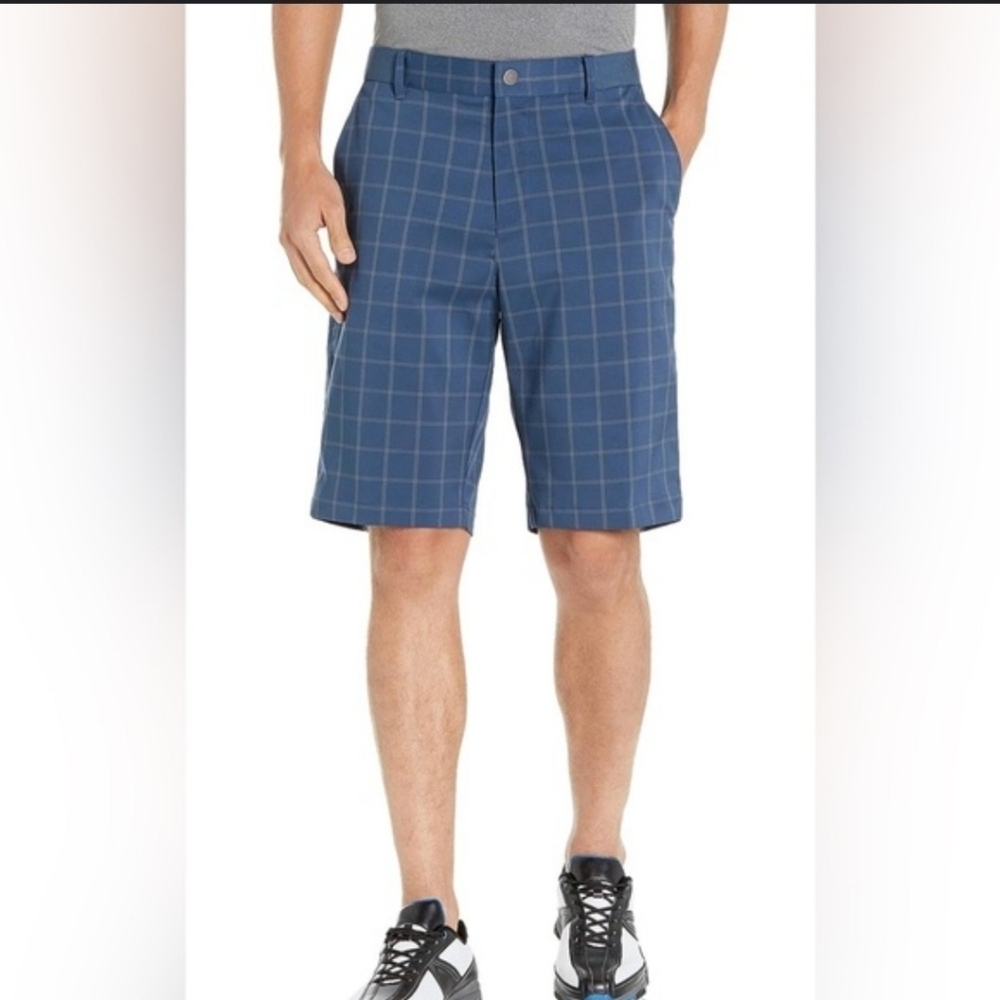 Nike Golf DriFit Blue Grid Blue Shorts Size 38